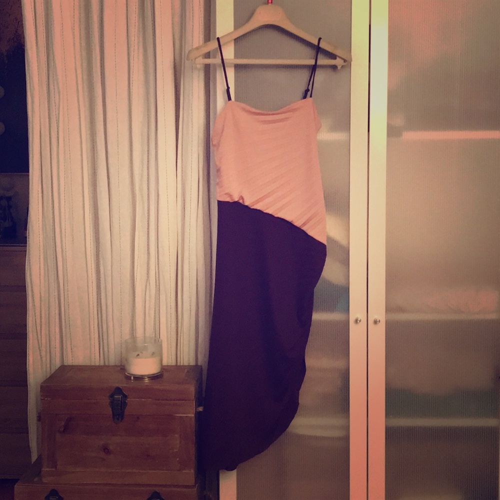 Halston Heritage Asymmetrical Dress, Dusty Pink